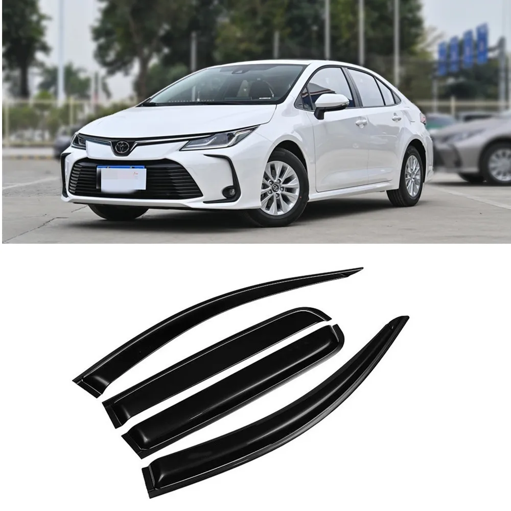 For Toyota Corolla 2019 2020 2021+ Sedan Side Window Visor Sun Rain Deflector Guard Awnings Shelters Smoke Adhesive Cover Trim