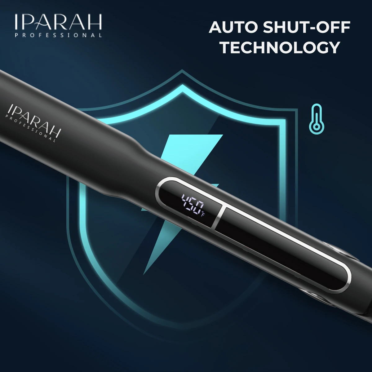 Professional Electric Hair Straightener Titanium Coated Plates LED Display Auto Power-Off Household