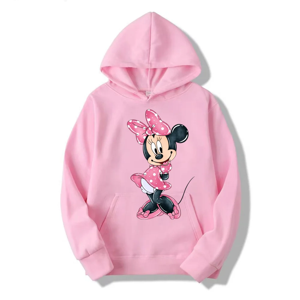 

New Fashion Woman Pullover Cartoon Anime Disney Minnie Mouse Ladies Hoodies Autumn Winter Couple Sweatshirt Clothing Hot Sale