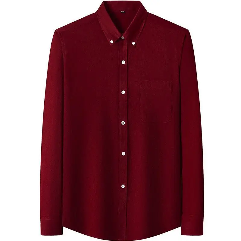 

Busin Casual Corduroy Long Sve irt Men's Versatile Color Mid-Aged Dad Clothes Spring Autumn 2026 New Sle