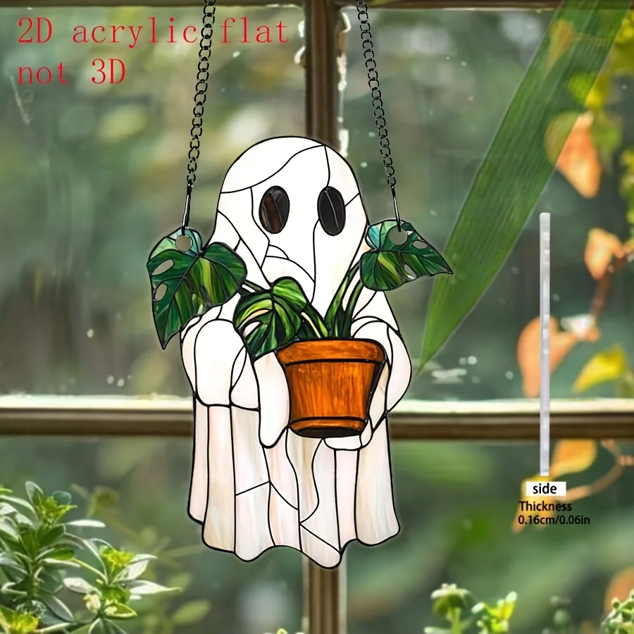 ديكور قوطي مسطح ثنائي الأبعاد لتزيين نافذة الهالوين مع جماليات منزل مسكون، مناسب لتزيين جدران غرفة المعيشة