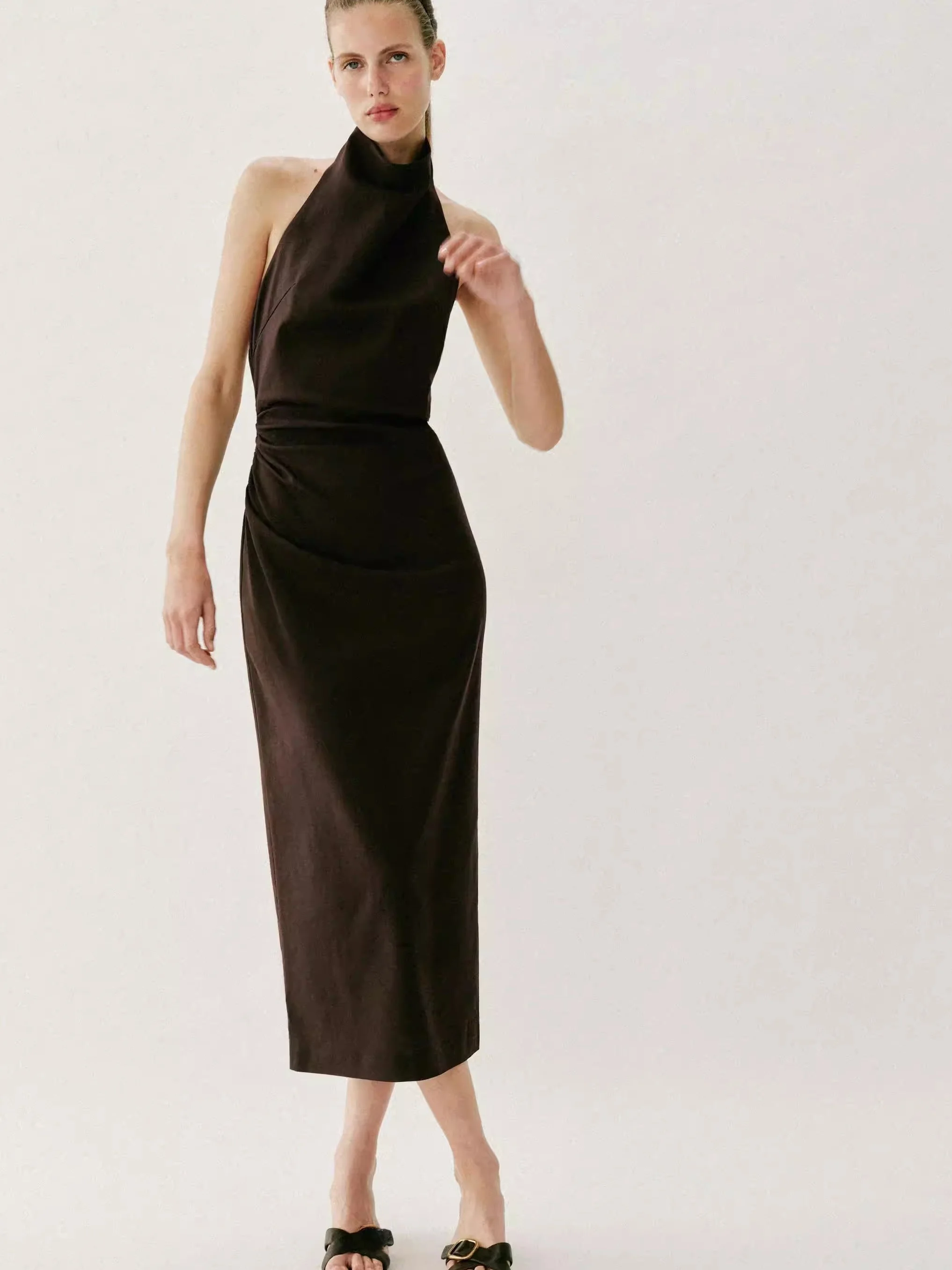 

Sexy Backless Neck Hanging Dress ZA2026 Summer New Women's Fashion Spicy Girl Style Sensual Exposure for 25-35 Years Old