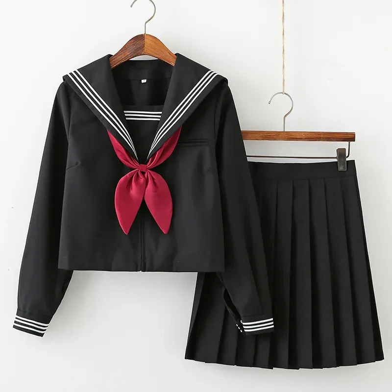 Plus size Japanese Black School Uniform Cosplay Costumes Game Anime Girls JK Uniform Outfit Sailor Cos Party BL Men Sissy CD TS