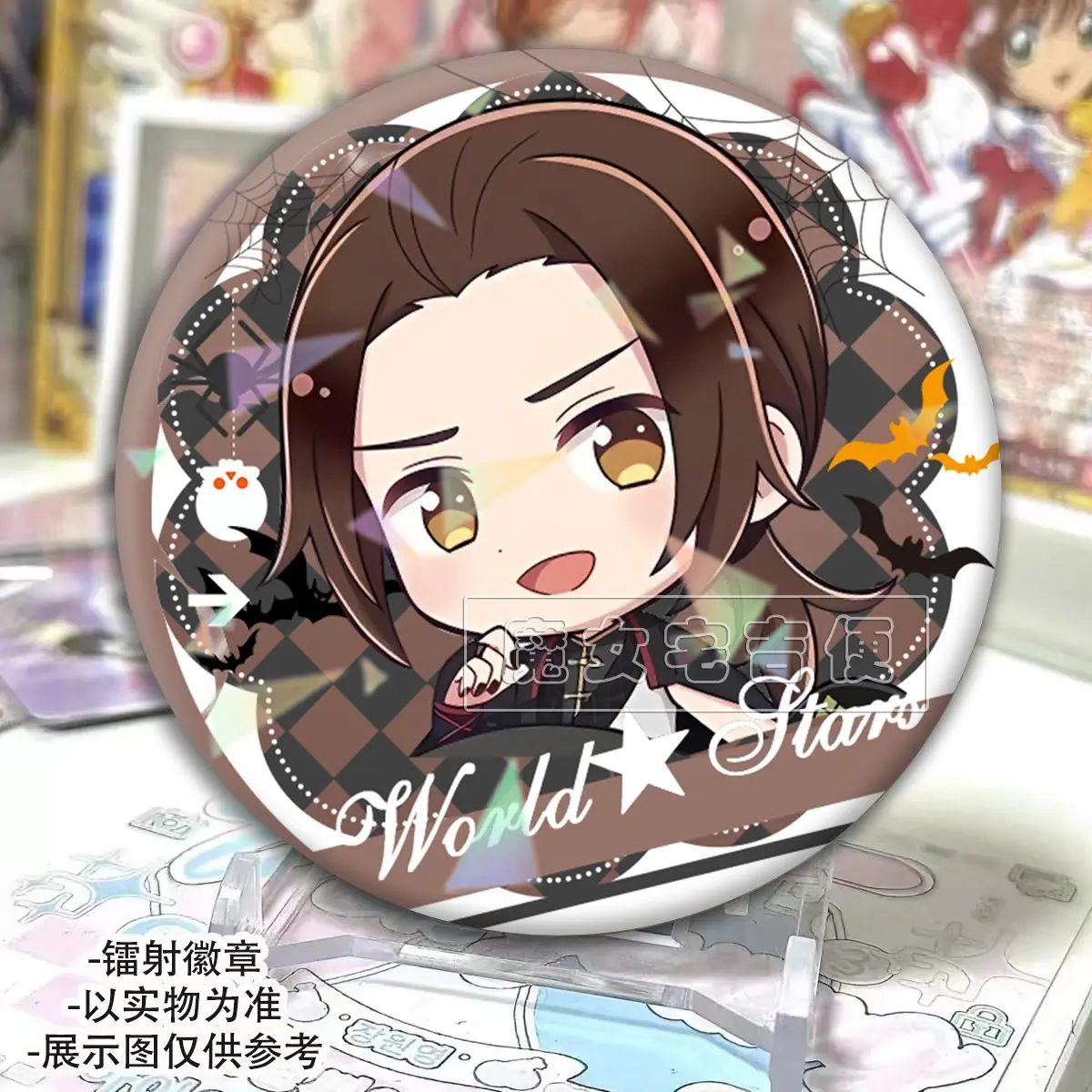 محور القوى hetalia ، APH وانغ ياو آرثر كيركلاند الملابس BagLapel تذكارية لينة زر قبعة الزخرفية 58 مللي متر شارة جمع هدية