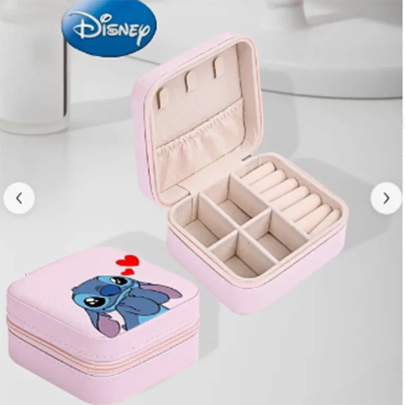 Disney Stitch Storage Box Makeup Jewelry Organizer Accessories Cosmetic Bag Basket Desktop Decorations Gift for Woman