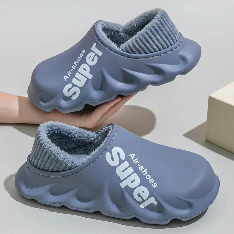 Eyriphy Pantofole invernali calde da donna Suola morbida sfocata Scivoli impermeabili Scarpe sportive in pelliccia antiscivolo Scivoli da esterno comodi in peluche