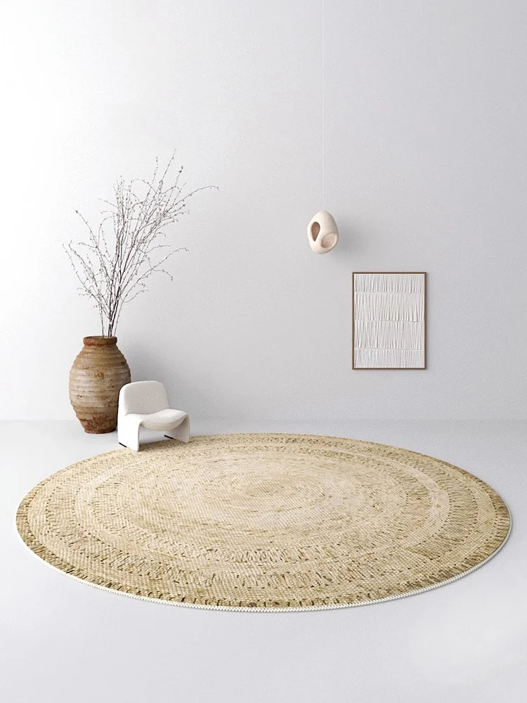 Japanese Style Round Carpet Living Room Modern Anti-skid Cloakroom Rugs Home Decoration Bedside Chair Floor Mat Bedroom Area Rug