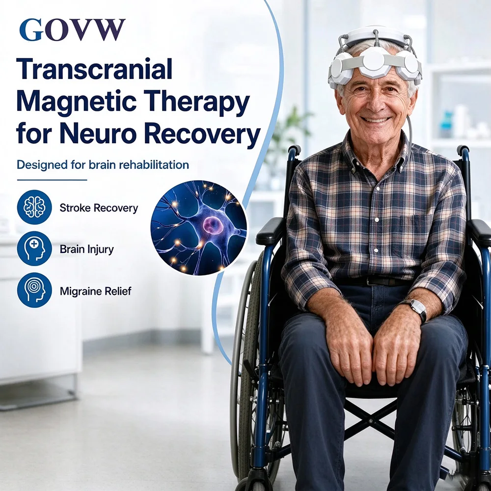 GOVW Brain Rehabilitation rTMS Transcranial Magnetic Stimulator Non-invasive Therapy Instrument for Parkinson Alzheimer Migraine