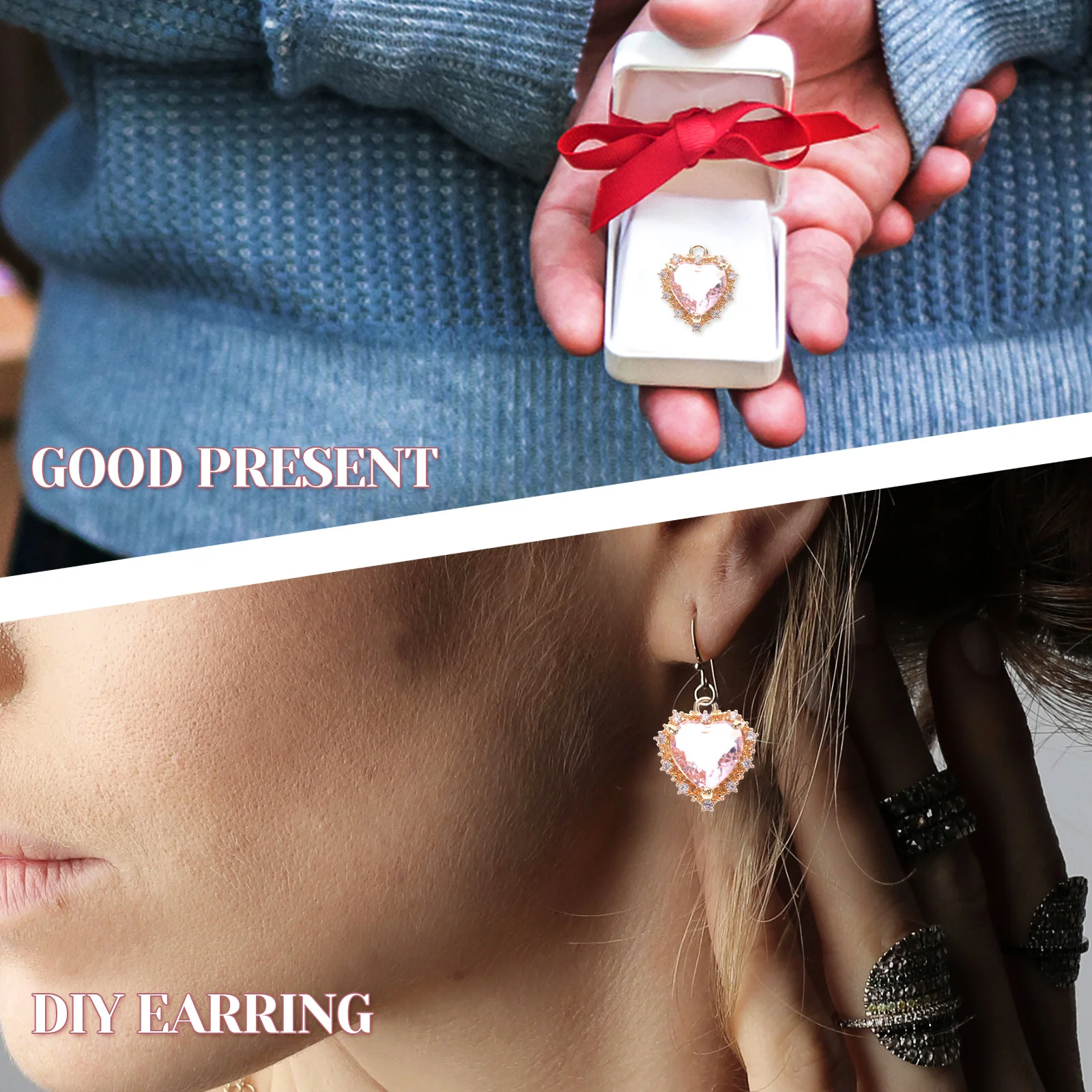 

10Pcs Cute Copper Heart Pendants for DIY Bracelet Necklace Making Handmade Craft Ornament Accessories Gift Decor