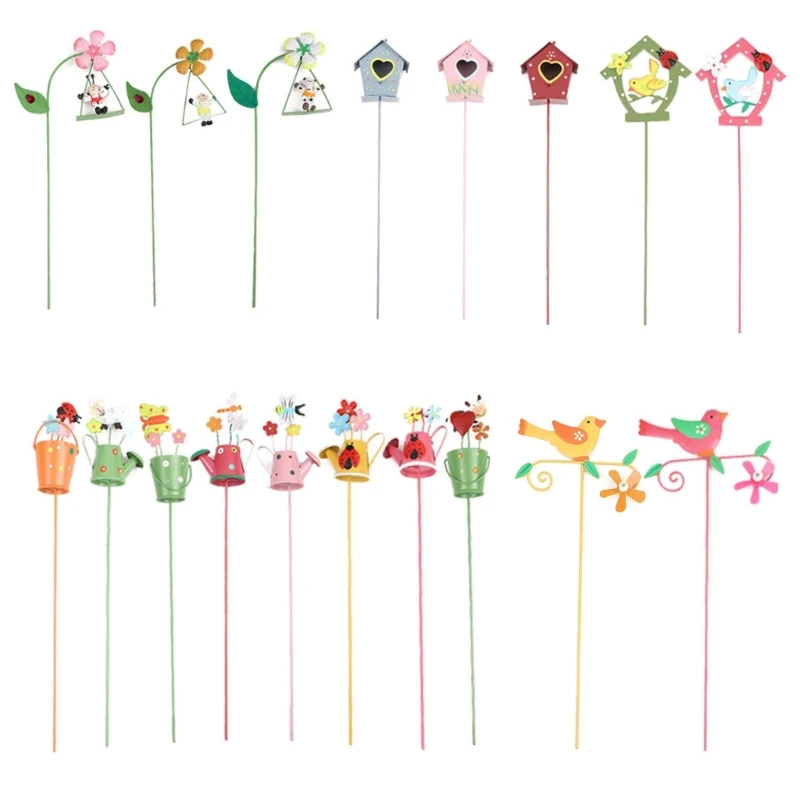 

Flower Pot Garden Stake Decor Outdoor Plant Pick Metal for Lawn Yard Patio