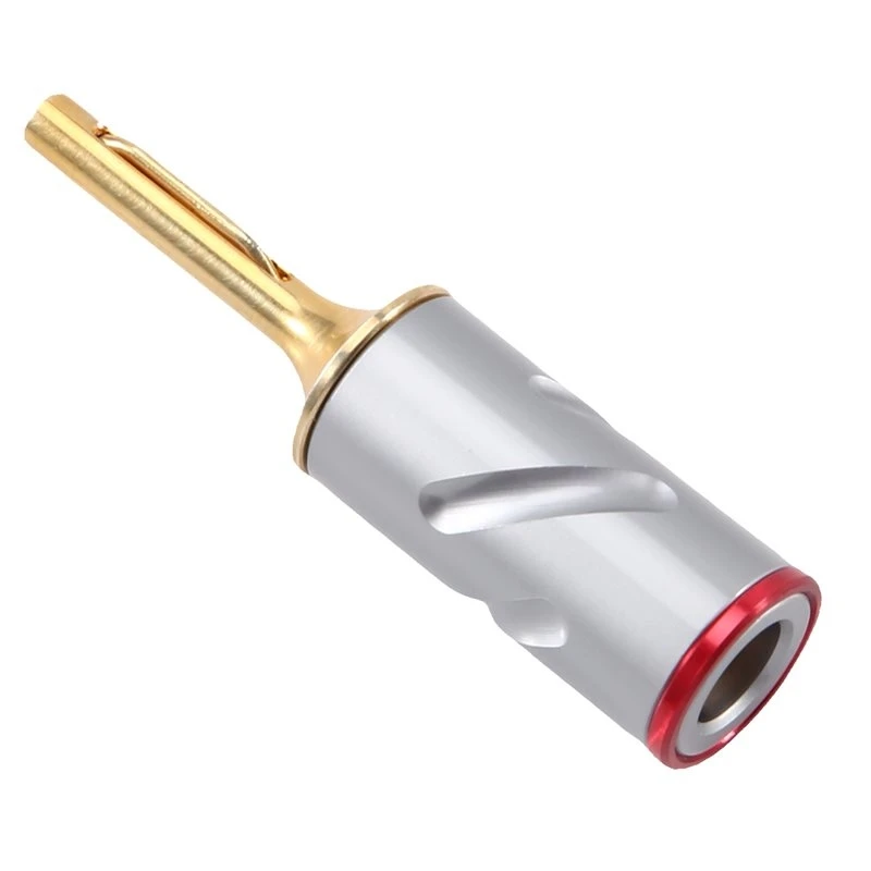 【A10R】For Speaker Cable Banana Plug 24K Gold Plated/Rhodium Plated Pure Copper Connector