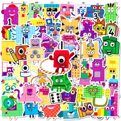 50pcs Digital Building Block Series Graffiti Stickers Suitable for Desktop Wall Decoration DIY Sticker Pack with Storage Box