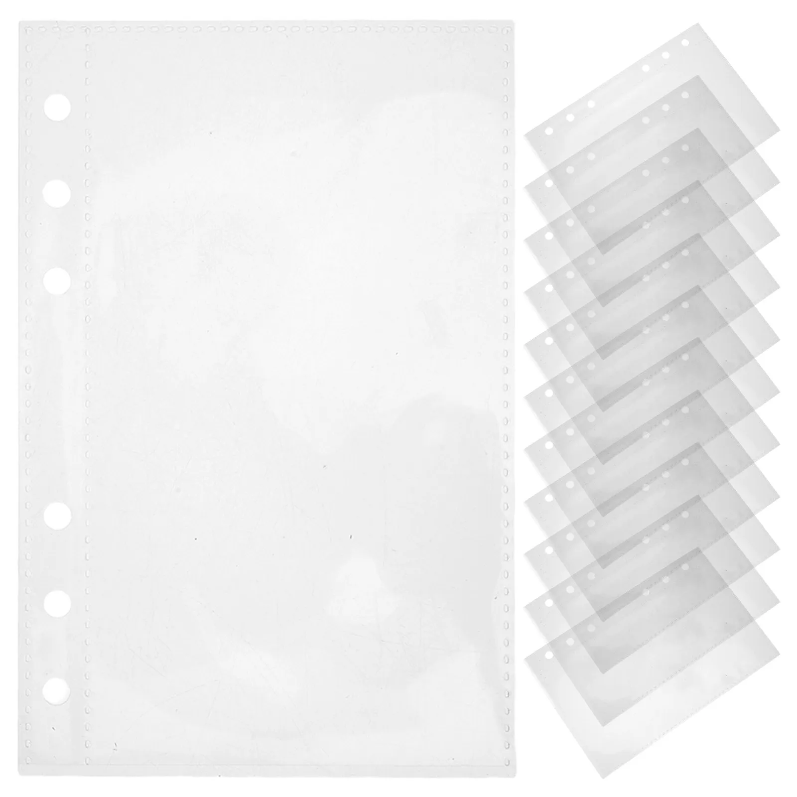

20Pcs Transparent Binder Pockets A6 Clear Card Holder Sheets 6 Ring Binder Refill Inserts for Stickers Trading Cards Photo Card