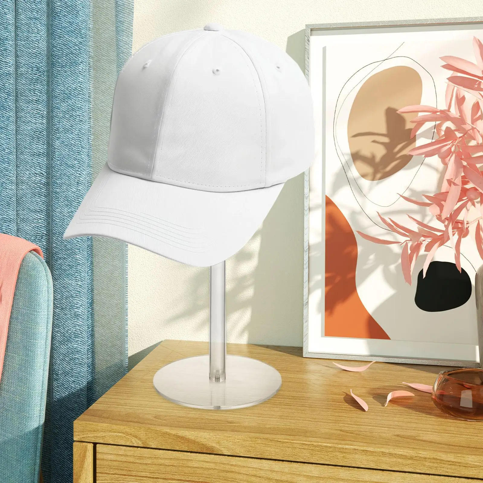 Domed Wig Holder Height Adjustable Acrylic Hat Display Stand Storage Rack Baseball Caps Home Bedroom Tabletop Riser Counter