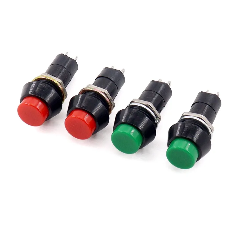 100pcs/lot PBS-11 Button switch Self-locking/Non Lock Self-resetting Button Power Switch Opening Hole 12mm 250V3A