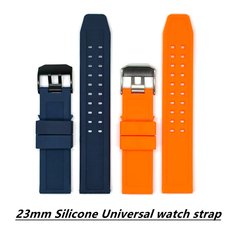 23mm Waterproof Silicone Universal Watch strap Men Military Sport Diving watchband Double needle buckle bracelet for Luminox