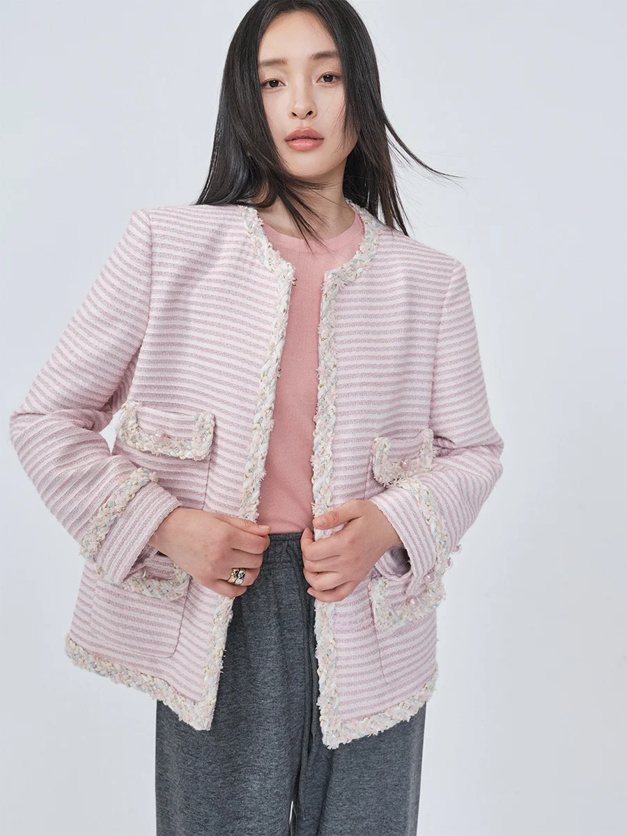 

Sakura Pink Ele Soft Fraance Sle Jaet Spring New Box pe Multi ket Lady Классический круглый женский топ Ne