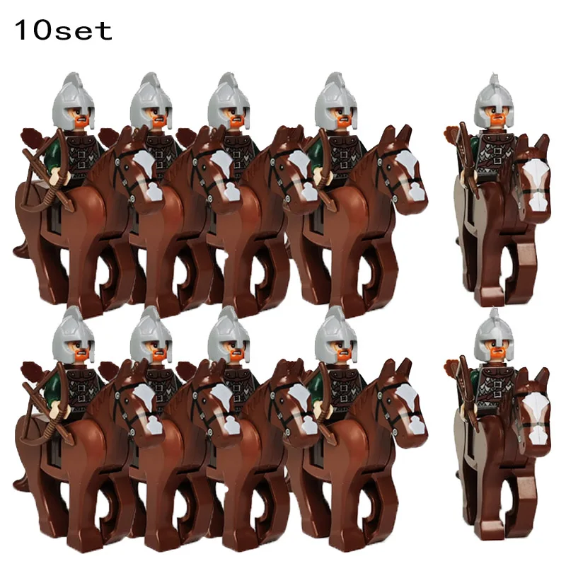 NONE Neue 10 Sets Knights Dark Sauron Battle Five Armies mit Schwert Rohan mit Pferdeböcken Kinderspielzeug 6