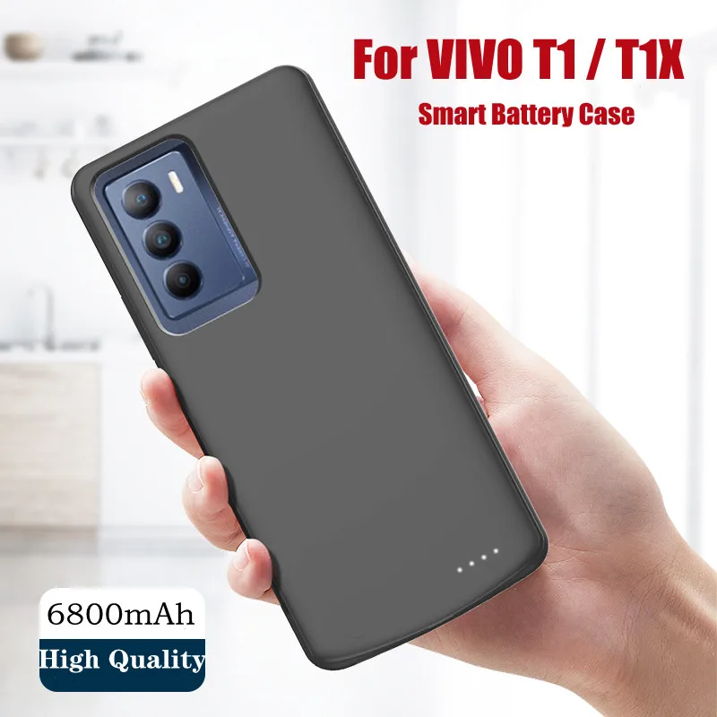 

KQJYS 6800mAh External Power Bank Charging Cover For VIVO T1X Battery Charger Case Portable Shockproof battery case For VIVO T1