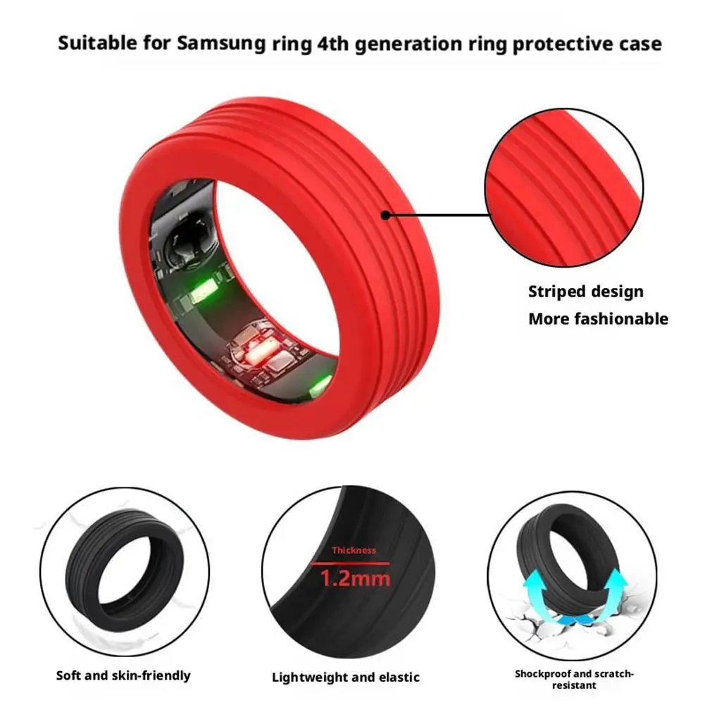 Silicone Ring Cover Shockproof Elastic Case Anti-Scratch Smart Ring Skin Cover Anti Drop for Oura Ring Gen 4 Protector