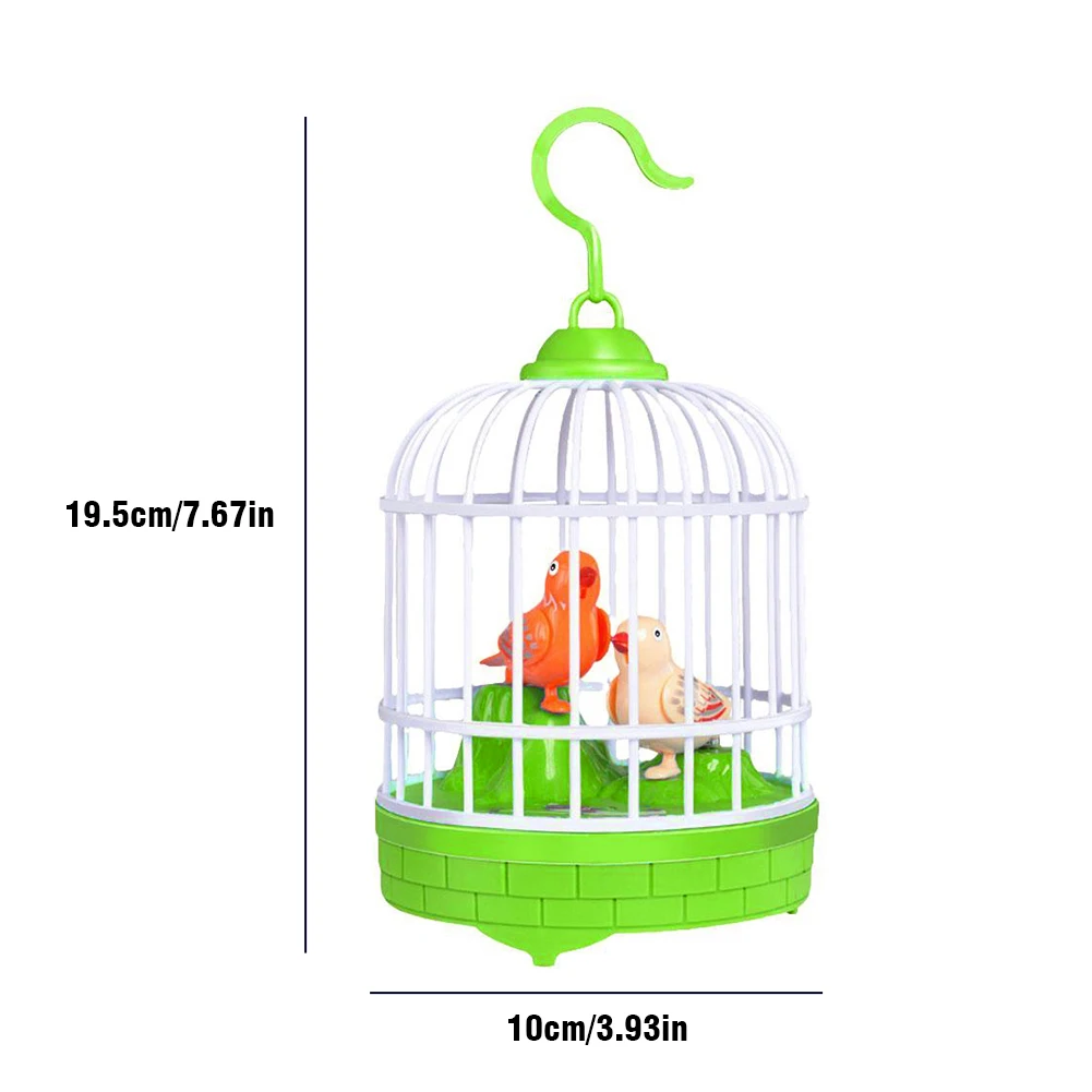 กรงนกไฟฟ้ามีเสียงควบคุมด้วยเสียงพร้อมไฟของเล่นนกเหนี่ยวนำเสียงสำหรับเด็กพูดได้น่ารักของขวัญของเล่นสัตว์เลี้ยงแบบโต้ตอบนก