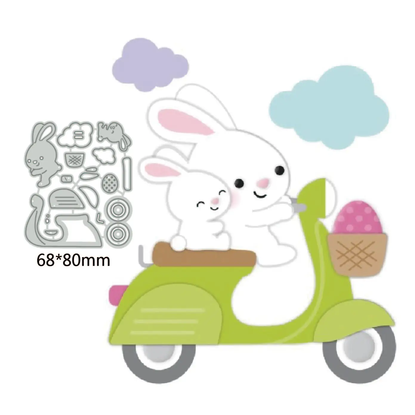 New 2024 Metal Cutting Dies Easter eggs rabbit cock diy Scrapbooking Photo Album Decorative Embossing PaperCard Crafts Dies