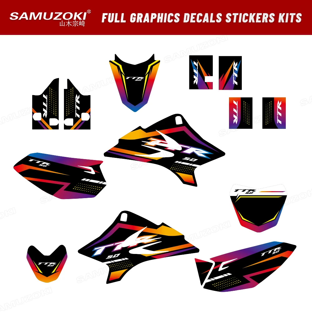 

Motorcycle Fairings Graphics Decal Stickers Kits Fit for Yamaha TTR50 TTR 50 2006 2007 2008 2009 2010 2011 2012 2013 2014 2015
