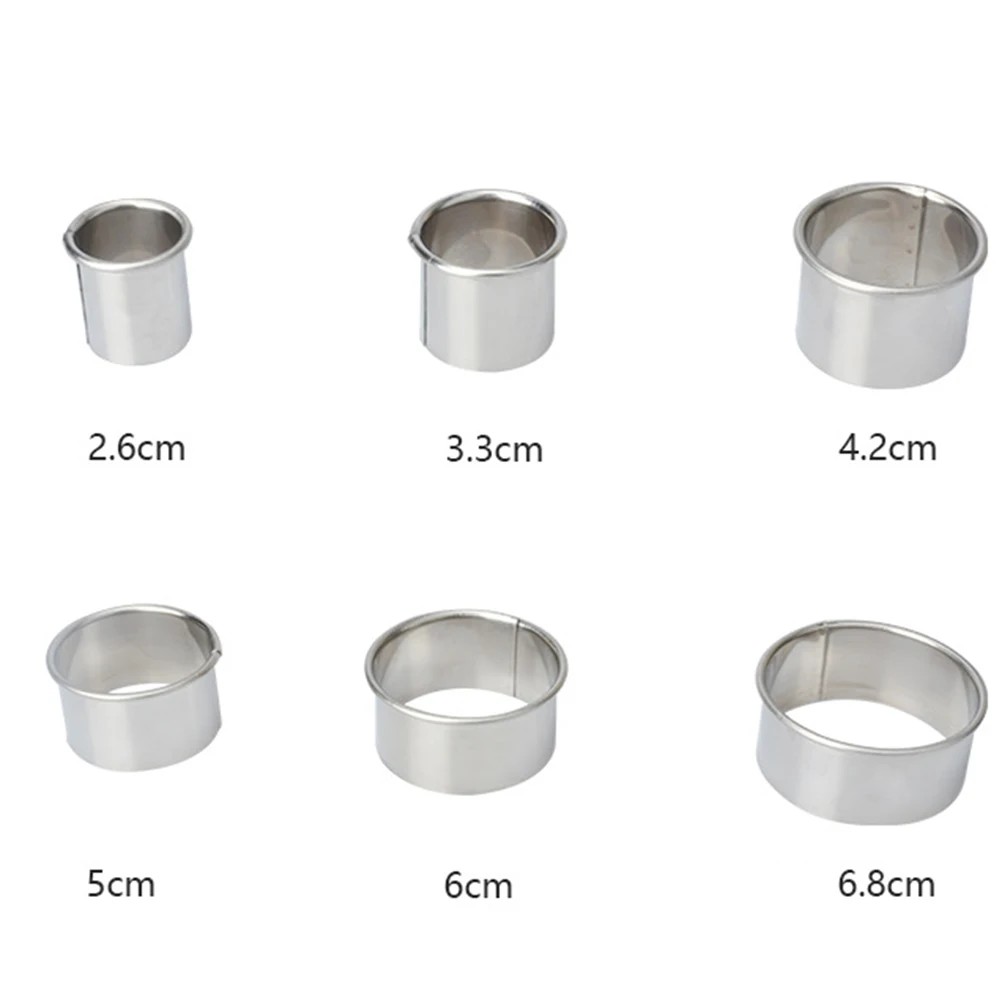 

12pcs Mousse Cake Rings Stainless Steel Safe Hygienic Healthy Humanized Design Double Edge Curling Contact Surface Easy Mold