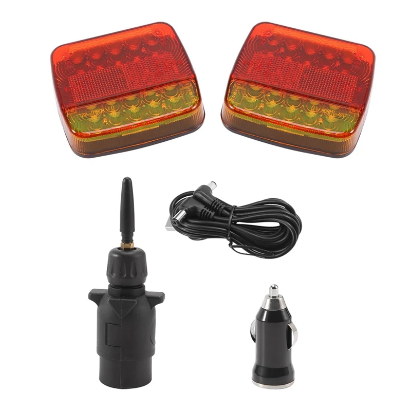 Wireless Trailer Lights Kit For Towing Truck, Rechargeable LED Tow Light With Magnetic For Boat Trailer RV