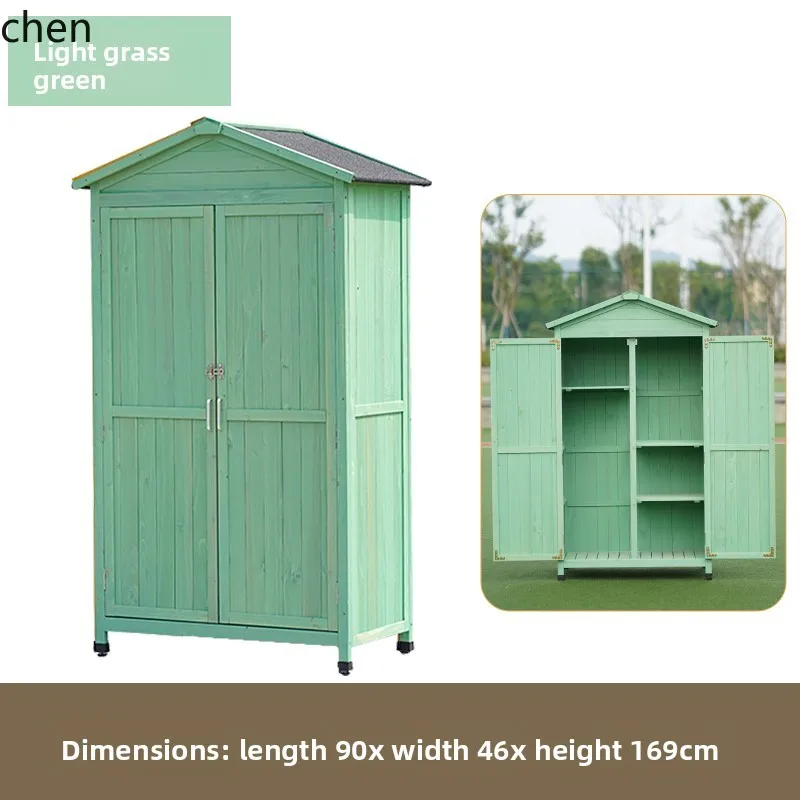 

QZT Outdoor Solid Wood Tool Storage Cabinet Rainproof Sunproof Garden Outdoor Miscellaneous Storage Box