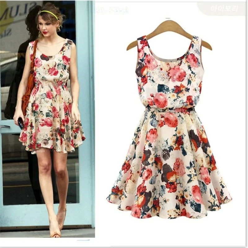 新しいヨーロッパとアメリカの女性のシフォンドレス夏-sv-エレガントでファッショナブルな中年女性の服-00-その他の素材