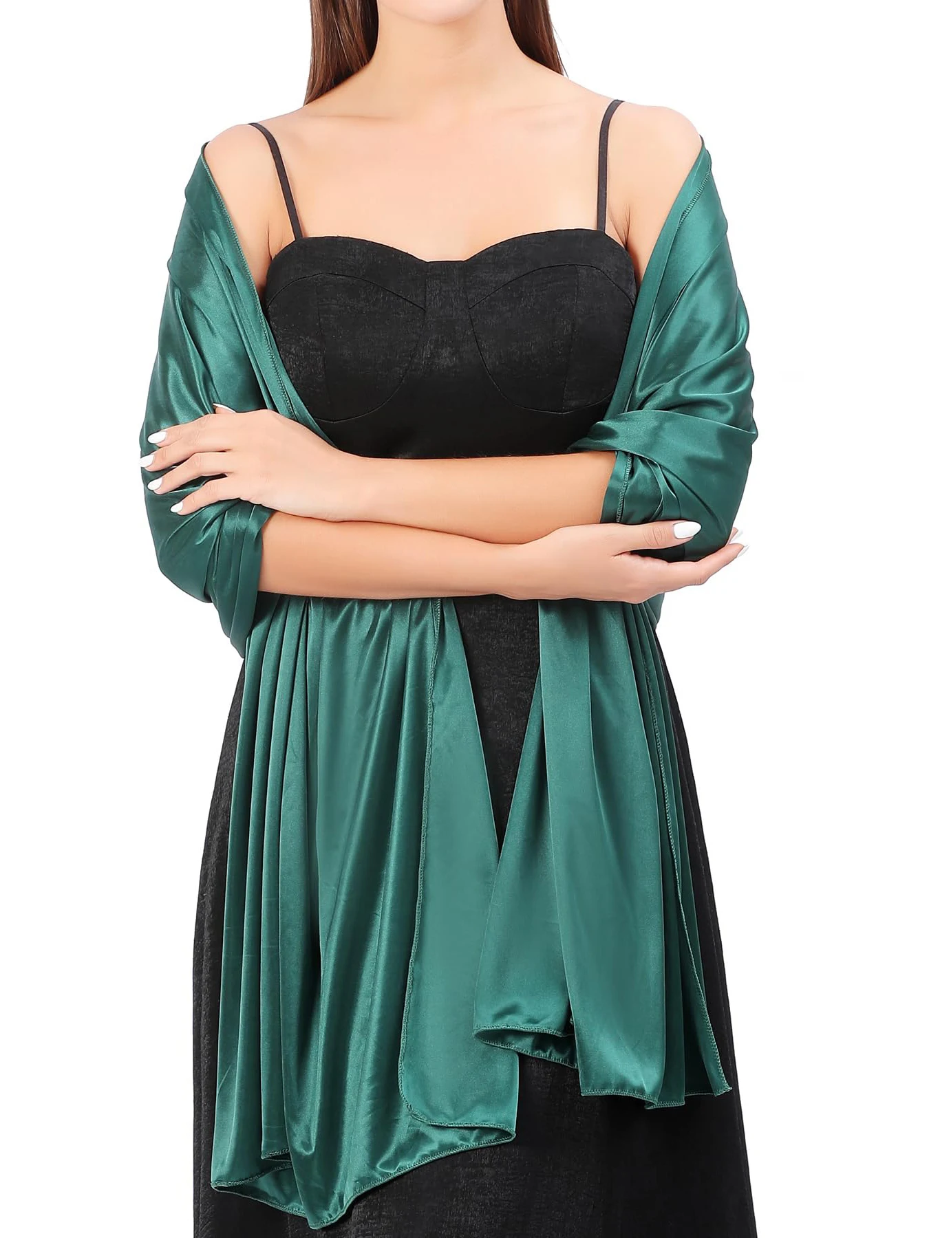 Satin Shawl Wraps for Women Evening Dresses Wedding Bridal Party Silky Scarf Formal Cover Up Bridesmaid Gifts view 6