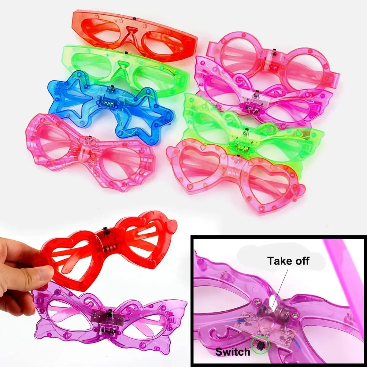 Leuchtende Sternförmige LED-Brille für Kinder Geburtstag Halloween Weihnachten Partys Bar Party Neon Bunte Leuchtende Brillen