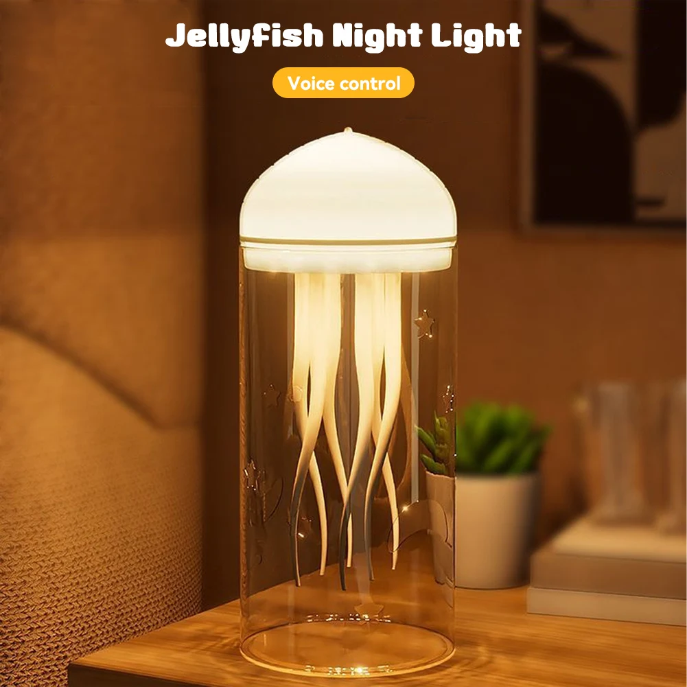 Rotating Jellyfish Night Light Jellyfish Nightlight Decorative Jellyfish Bedside Lamp Atmosphere Light for Home Bedroom Decor