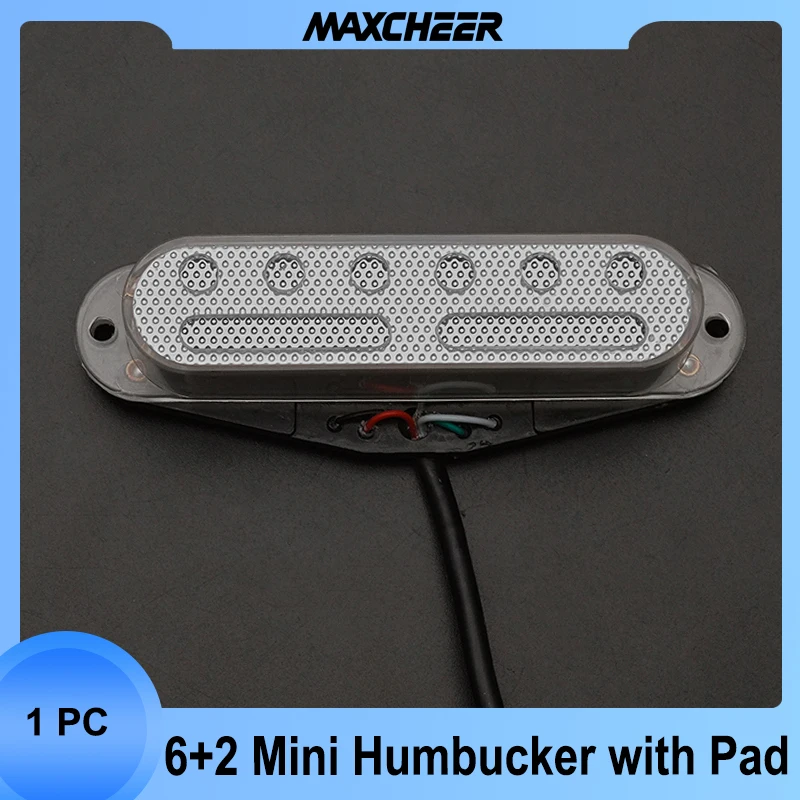 6 Hole + 2 Groove Mini Humbucker with Gold and Silver Pad ST Single Coil Pickup Size 9K 4C Output Coil Splitting Multi Colour