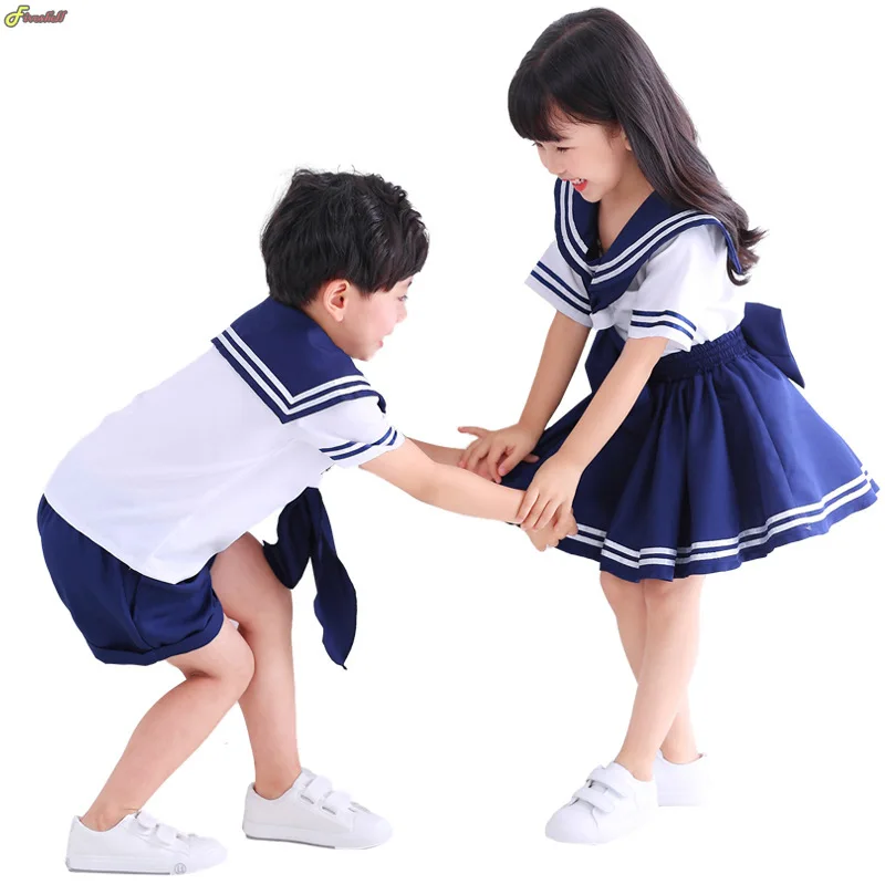 Japanischen Anime Navy Sailor Kostüm Uniform Blau für Mädchen Jungen Halloween Party Schule Phantasie Kleid Fliege