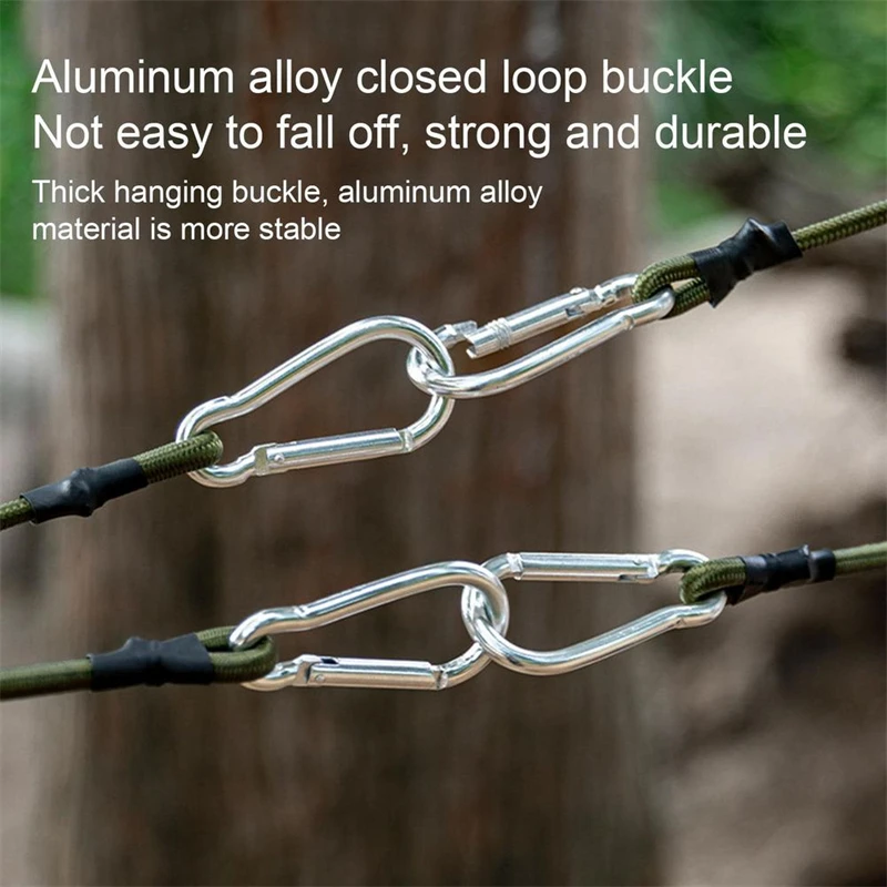 Outdoor Heavy Duty Bungee Cord Elastische Krawatte Strap String Karabiner Haken Kajak Radfahren Gepäck Verpackung Seile Camping Zubehör – Detail 3