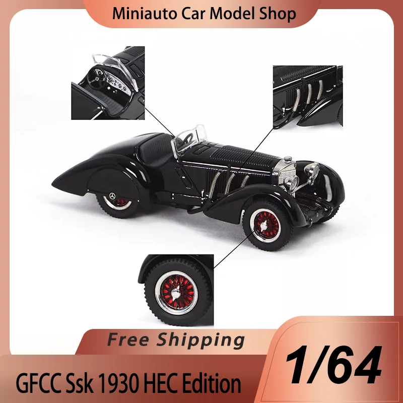 Nuevo en Stock, Gfcc 1:64 AMG Ssk 1930 Dark Horse Prince, Modelo de Auto en Miniatura de Aleación Fundida a Presión, Juguete de Auto Clásico, Adorno para Niños, Regalo