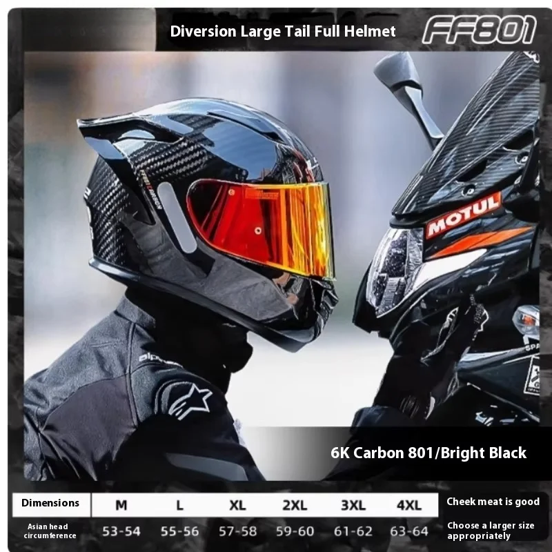 LS2 FF801 Carbon Fiber Full Face Motorcycle Helmet Anti-fog ECE DOT Original Helmets Motorbike Helmets Cascos Para Moto