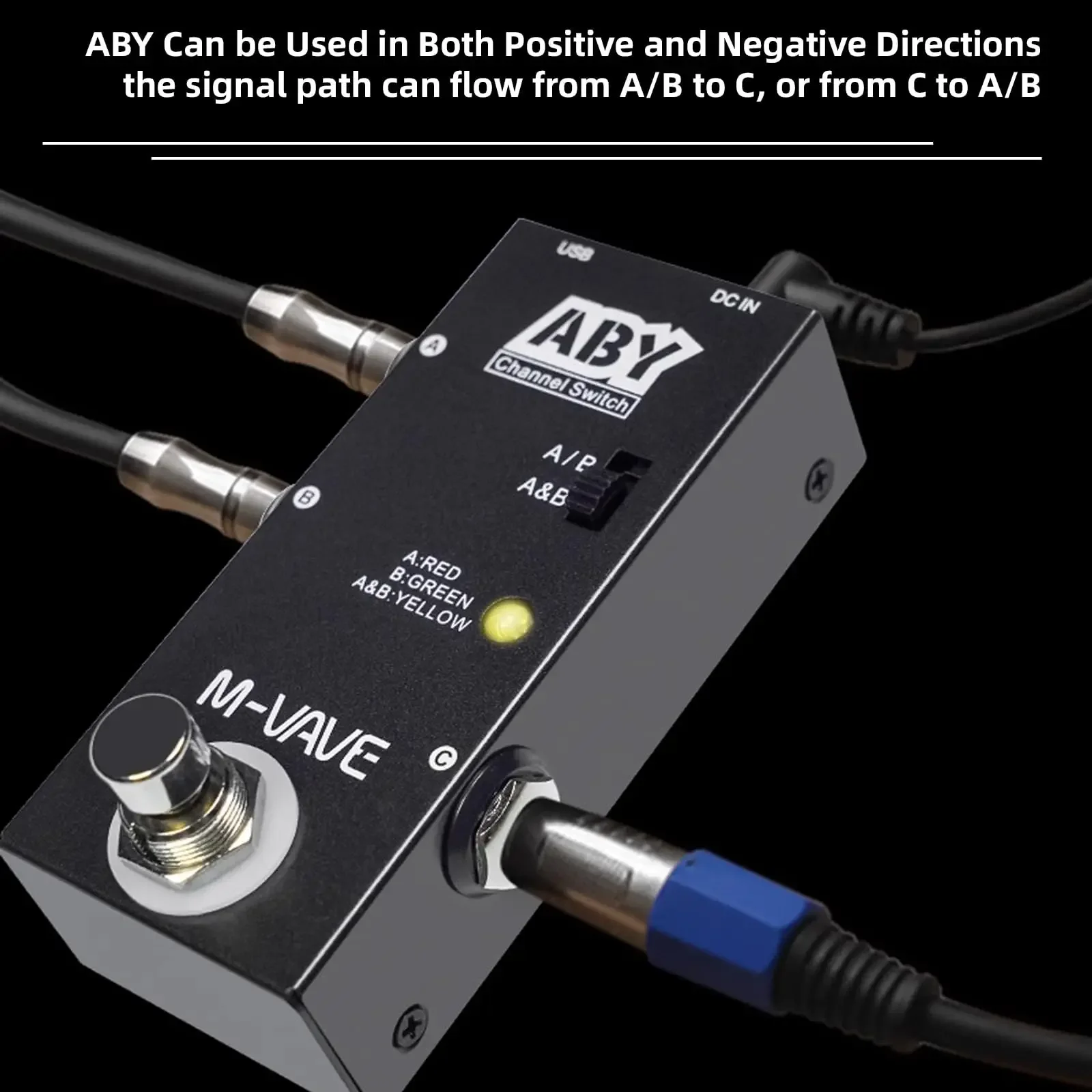 

M-VAVE ABY-AB Mini Guitar Effect Pedal, Bypass Guitar Bass Pedal AB Box - ABY Channel Switch