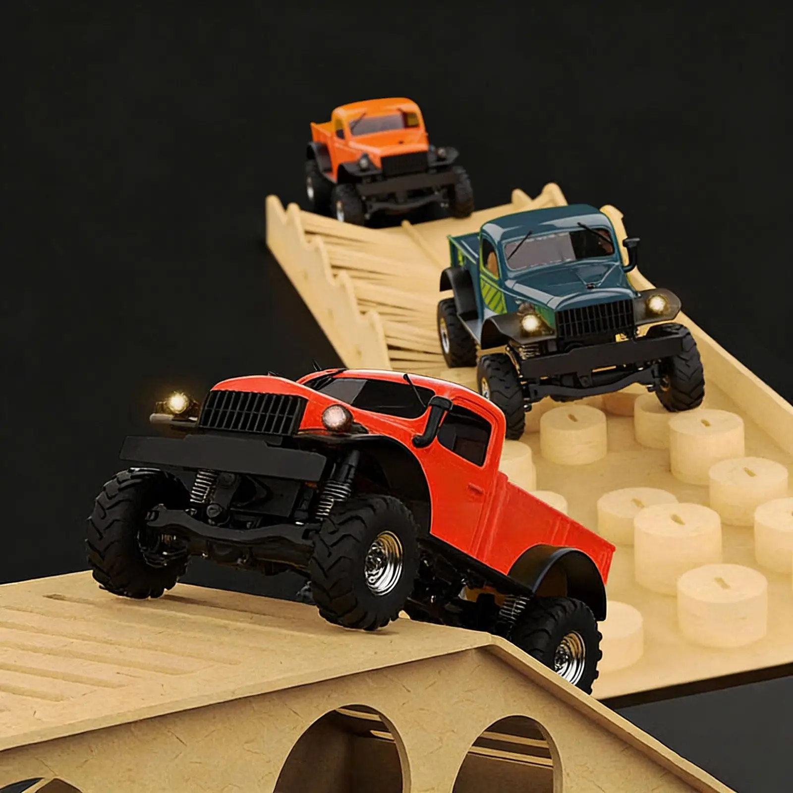 

RC Wooden Obstacle Simulation Set DIY RC Car Kit Miniature Playground Accessories for 1/18 1/24 1/30