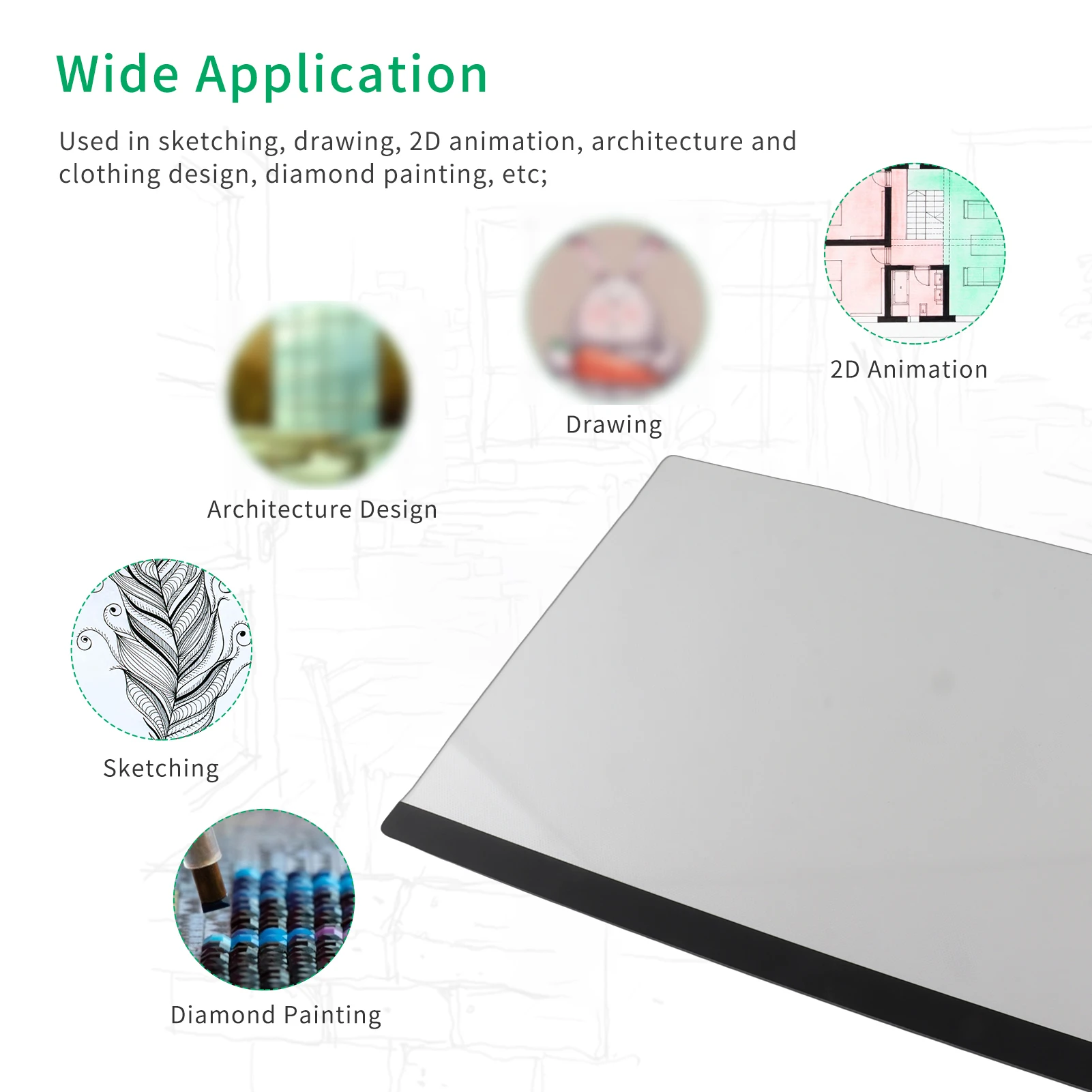 New A2 Ultra-thin LED Light Box Dimmable Brightness Drawing Table USB Powered for Artists Designing Tattoo Drawing Streaming image 4