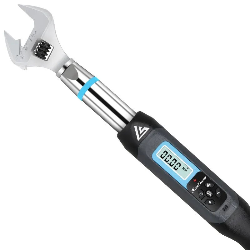 Movable open head electronic digital torque wrench interchangeable torque torque wrench preset adjustable