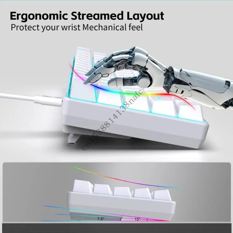 لوحة مفاتيح ألعاب ألوان 594F قابلة للفصل USB C Cable 1.75M سلك مضفر مزدوج اللقطة KECAPS توافق واسع #4