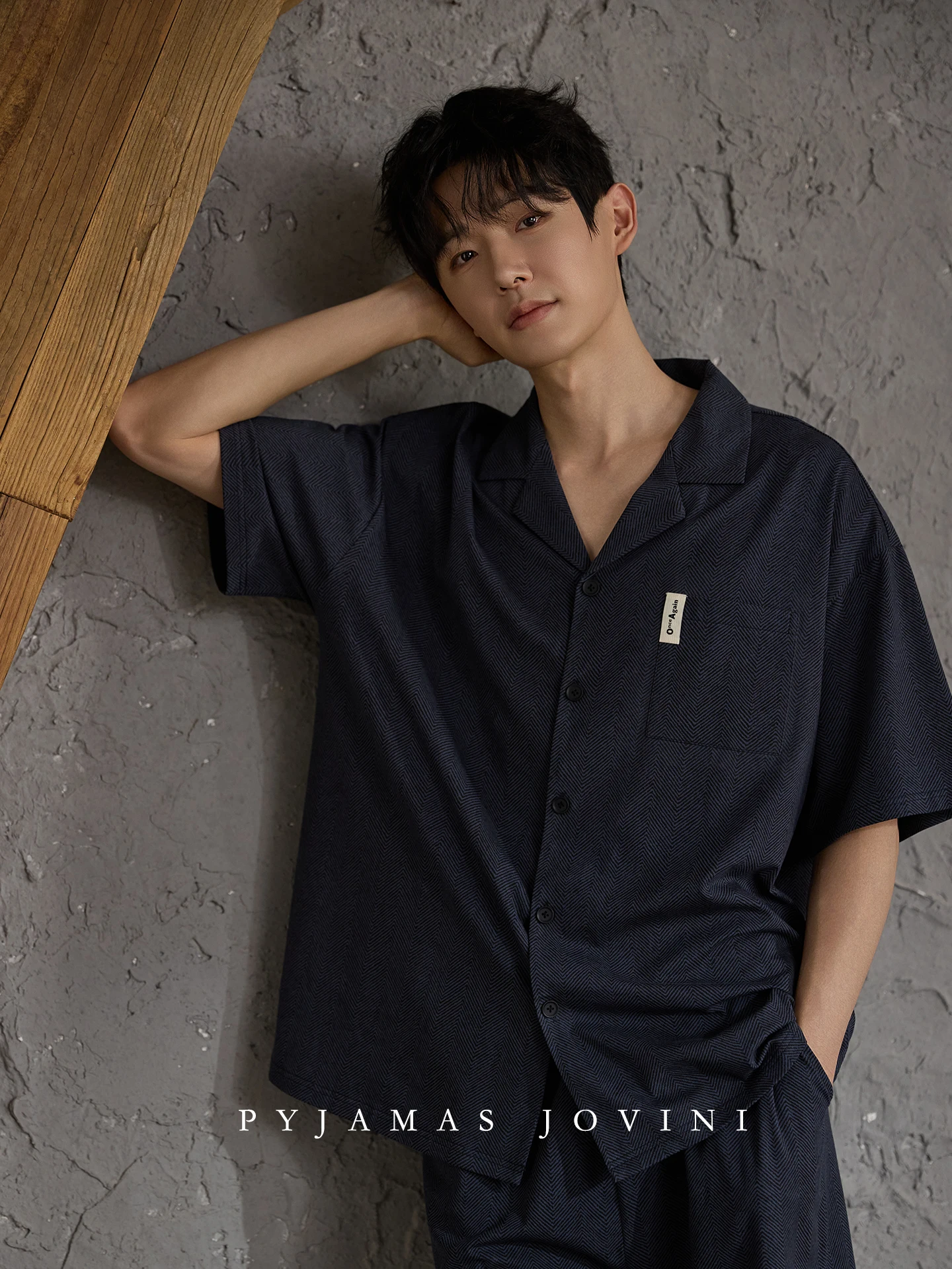 qiaoweni-pijamas-de-algodon-de-verano-para-hombre-pantalones-cortos-de-manga-corta-conjunto-de-ropa-para-el-hogar-fina-y-fresca-de-color-negro-transpirable-comodo-y-holgado