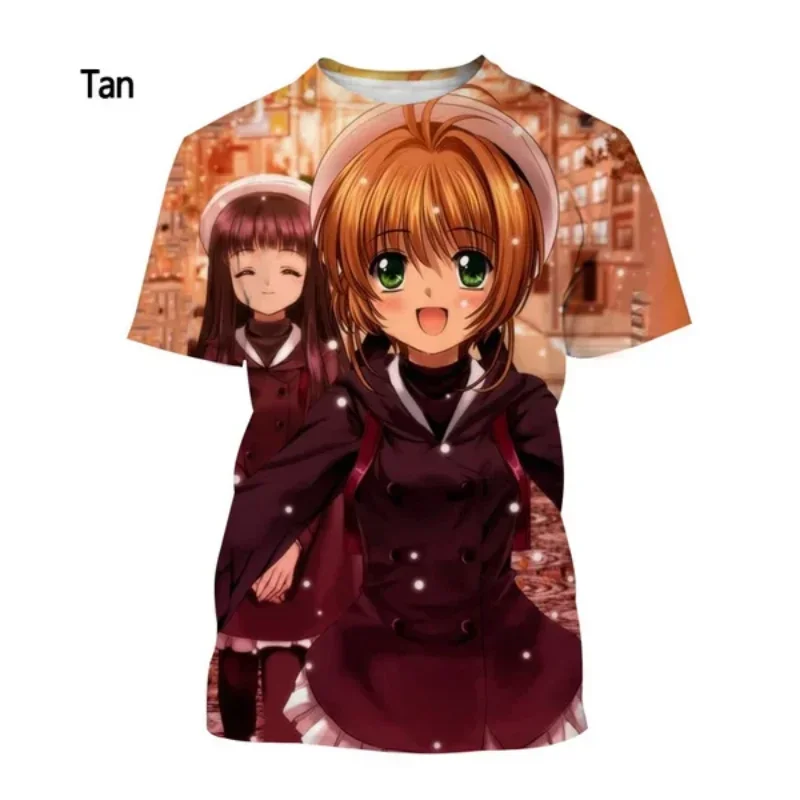 Anime Girl Card Captor Sakura 3D Print T-shirt Fashion Women Clothing Casual Oversized T Shirt Harajuku Street Unisex Tops Tees