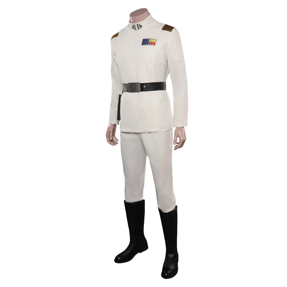 Maschio Thrawn Cosplay Costume cappotto pantaloni uniforme Battle Space Movie Grand Cos Admiral outfit Halloween Party Roleplay Suit