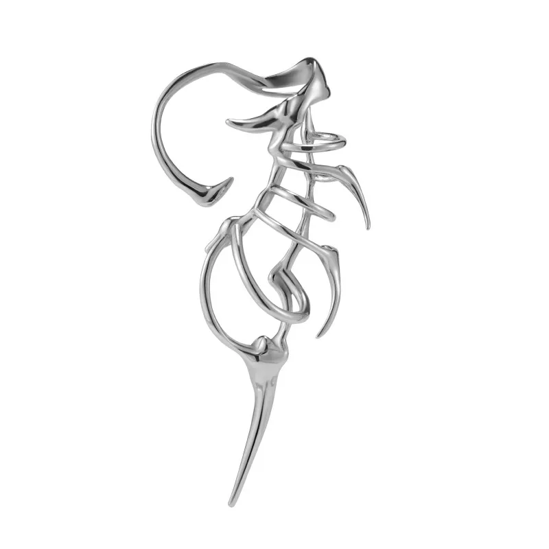 Punk Rock Biomimetic Metal Demon Ear Clip Stud Earrings For Women girls Hip Hop Ear Bones Clip Fashion Earring Jewelry