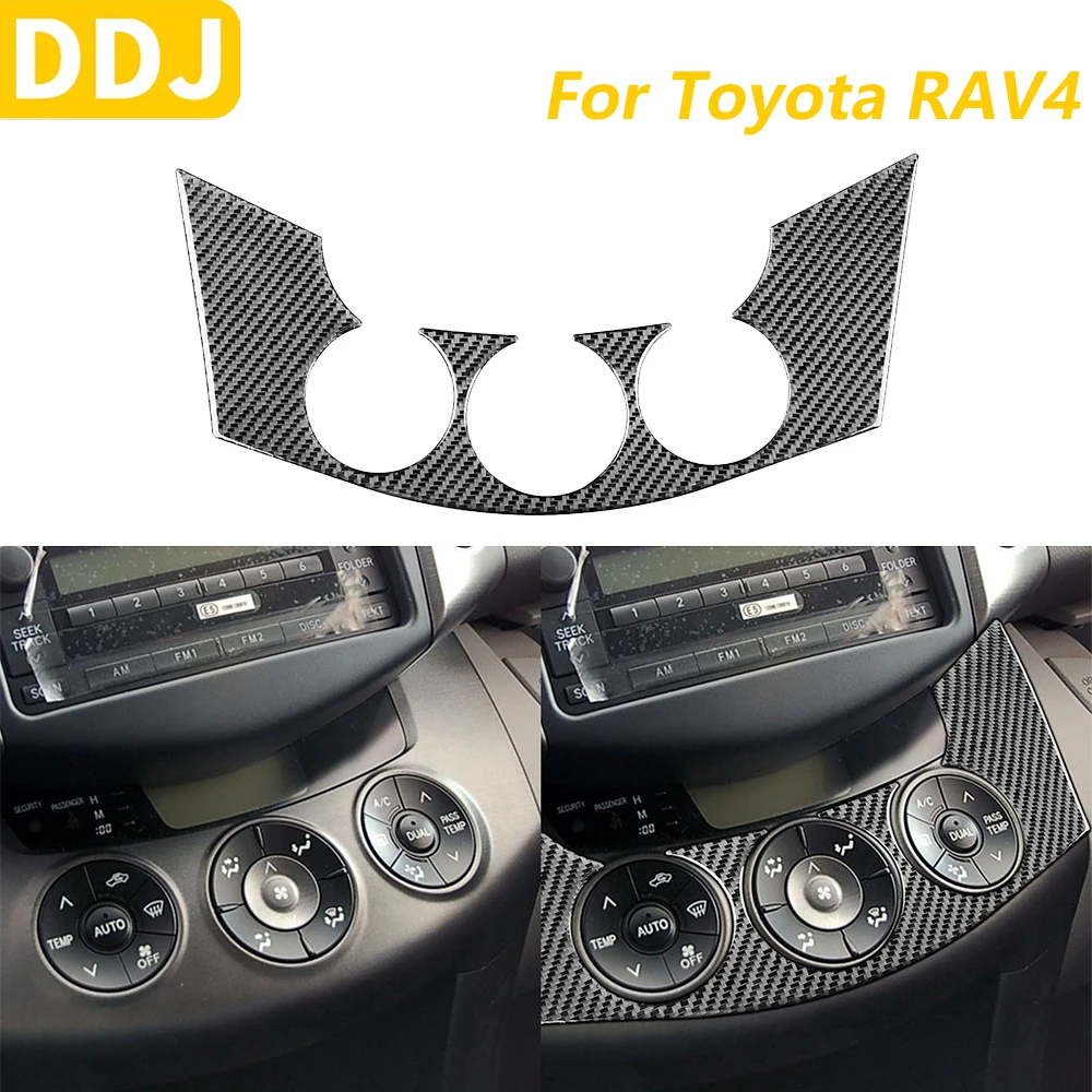 

Для Toyota RAV4 2006-2013 углеродное волокно, центральный кондиционер, ручка переменного тока, крышка панели управления, декоративные автомобильные аксессуары, наклейка