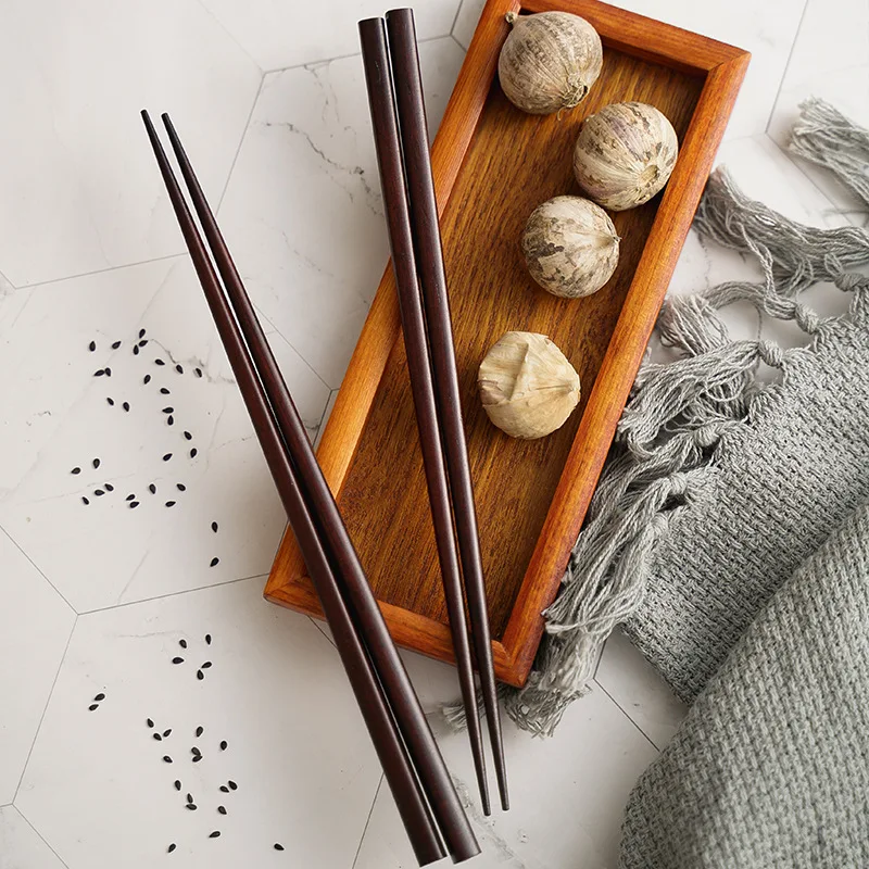 Handmade Iron Wood Chopsticks Natural Wooden Chopsticks Reusable Pointed Chopsticks Household Wooden Tableware Chopsticks